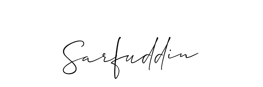 Sarfuddin stylish signature style. Best Handwritten Sign (Allison_Script) for my name. Handwritten Signature Collection Ideas for my name Sarfuddin. Sarfuddin signature style 2 images and pictures png