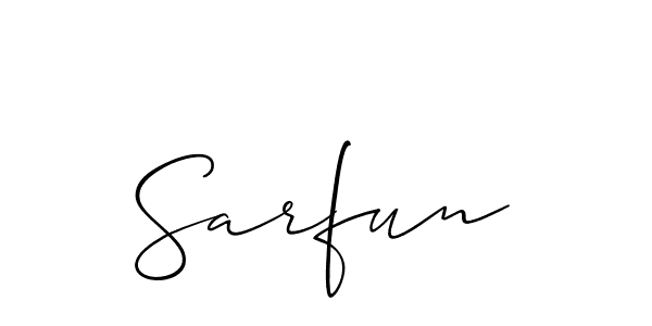 Make a short Sarfun signature style. Manage your documents anywhere anytime using Allison_Script. Create and add eSignatures, submit forms, share and send files easily. Sarfun signature style 2 images and pictures png