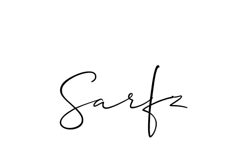 It looks lik you need a new signature style for name Sarfz. Design unique handwritten (Allison_Script) signature with our free signature maker in just a few clicks. Sarfz signature style 2 images and pictures png