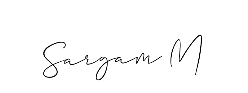 Create a beautiful signature design for name Sargam M. With this signature (Allison_Script) fonts, you can make a handwritten signature for free. Sargam M signature style 2 images and pictures png