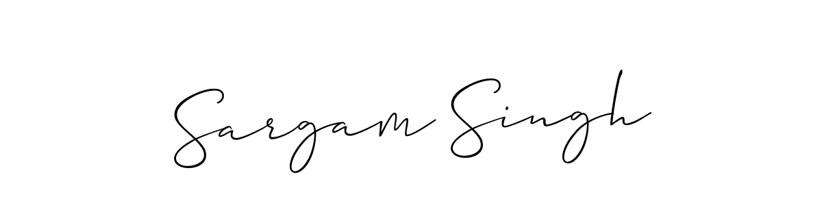Make a beautiful signature design for name Sargam Singh. With this signature (Allison_Script) style, you can create a handwritten signature for free. Sargam Singh signature style 2 images and pictures png