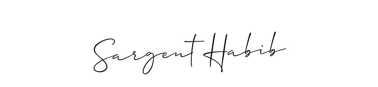 You should practise on your own different ways (Allison_Script) to write your name (Sargent Habib) in signature. don't let someone else do it for you. Sargent Habib signature style 2 images and pictures png