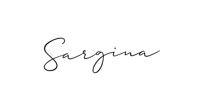 It looks lik you need a new signature style for name Sargina. Design unique handwritten (Allison_Script) signature with our free signature maker in just a few clicks. Sargina signature style 2 images and pictures png