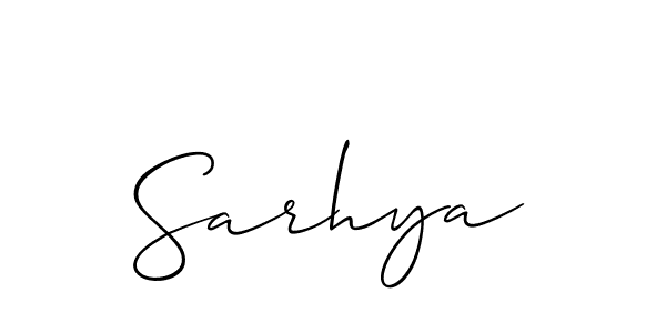 How to make Sarhya signature? Allison_Script is a professional autograph style. Create handwritten signature for Sarhya name. Sarhya signature style 2 images and pictures png