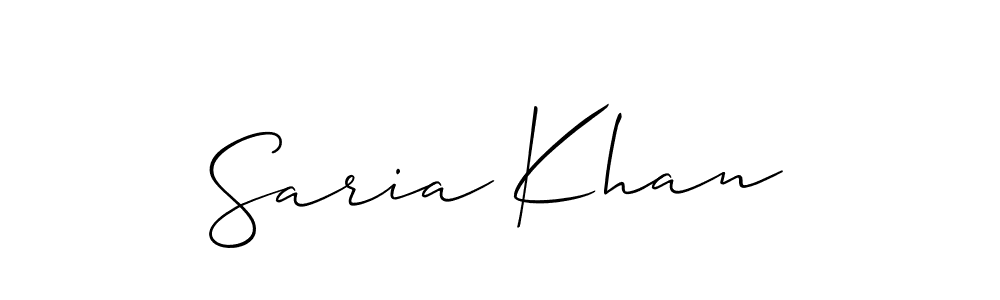 if you are searching for the best signature style for your name Saria Khan. so please give up your signature search. here we have designed multiple signature styles  using Allison_Script. Saria Khan signature style 2 images and pictures png