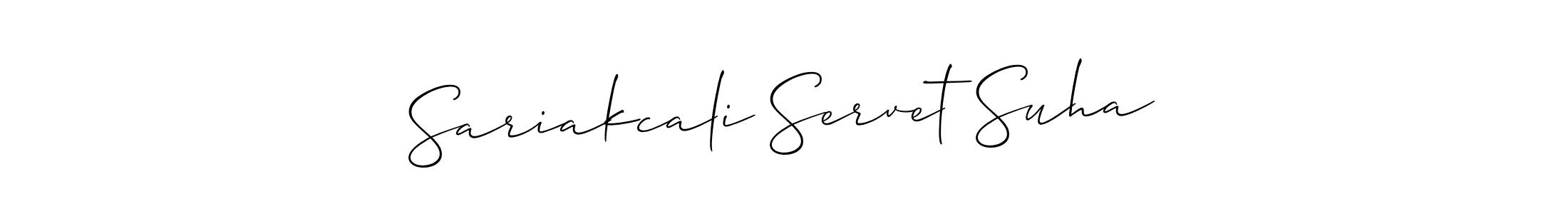 Design your own signature with our free online signature maker. With this signature software, you can create a handwritten (Allison_Script) signature for name Sariakcali Servet Suha. Sariakcali Servet Suha signature style 2 images and pictures png