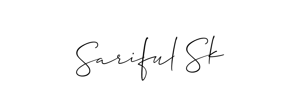 if you are searching for the best signature style for your name Sariful Sk. so please give up your signature search. here we have designed multiple signature styles  using Allison_Script. Sariful Sk signature style 2 images and pictures png