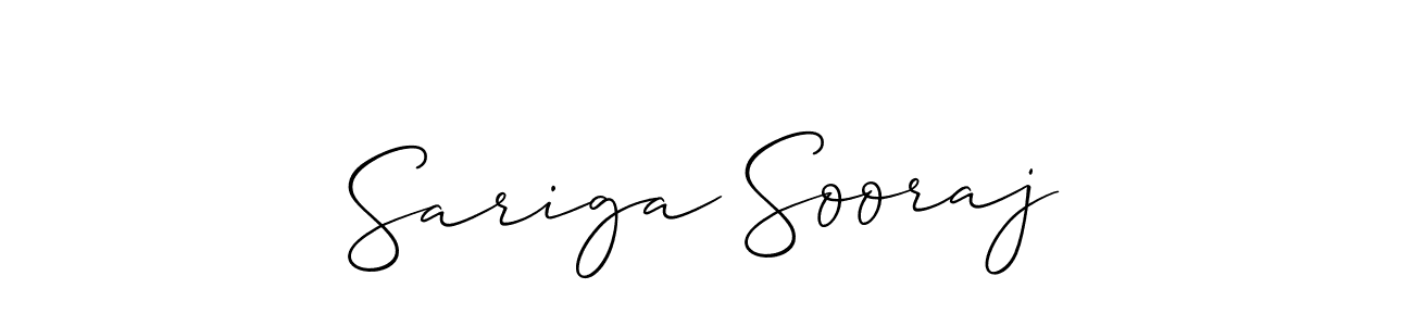 Once you've used our free online signature maker to create your best signature Allison_Script style, it's time to enjoy all of the benefits that Sariga Sooraj name signing documents. Sariga Sooraj signature style 2 images and pictures png