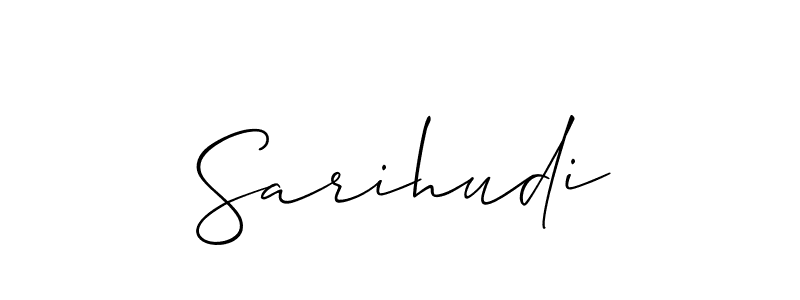 Create a beautiful signature design for name Sarihudi. With this signature (Allison_Script) fonts, you can make a handwritten signature for free. Sarihudi signature style 2 images and pictures png