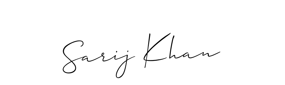 Use a signature maker to create a handwritten signature online. With this signature software, you can design (Allison_Script) your own signature for name Sarij Khan. Sarij Khan signature style 2 images and pictures png