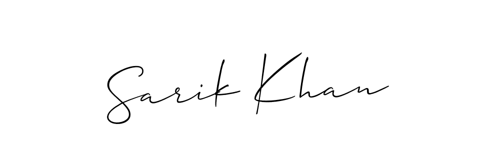 How to make Sarik Khan signature? Allison_Script is a professional autograph style. Create handwritten signature for Sarik Khan name. Sarik Khan signature style 2 images and pictures png