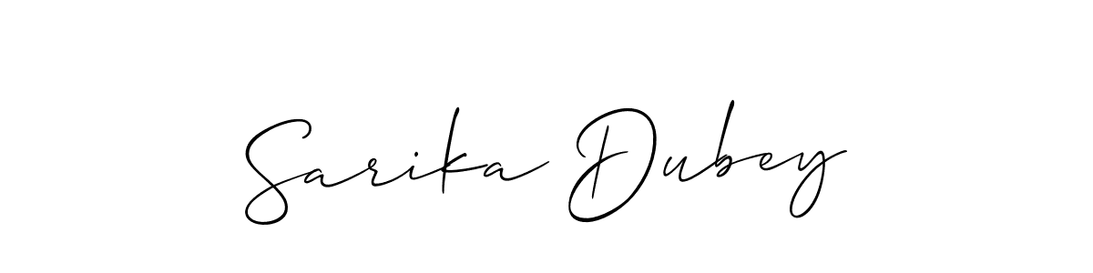 The best way (Allison_Script) to make a short signature is to pick only two or three words in your name. The name Sarika Dubey include a total of six letters. For converting this name. Sarika Dubey signature style 2 images and pictures png