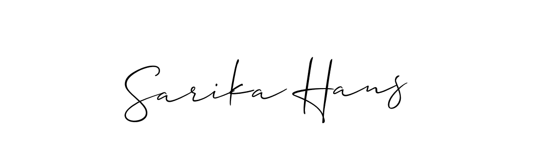 It looks lik you need a new signature style for name Sarika Hans. Design unique handwritten (Allison_Script) signature with our free signature maker in just a few clicks. Sarika Hans signature style 2 images and pictures png