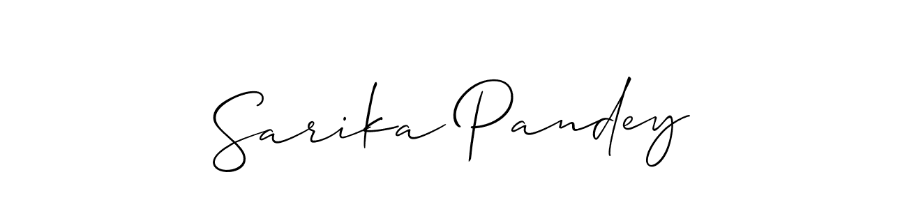 Use a signature maker to create a handwritten signature online. With this signature software, you can design (Allison_Script) your own signature for name Sarika Pandey. Sarika Pandey signature style 2 images and pictures png