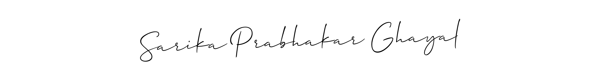 Create a beautiful signature design for name Sarika Prabhakar Ghayal. With this signature (Allison_Script) fonts, you can make a handwritten signature for free. Sarika Prabhakar Ghayal signature style 2 images and pictures png