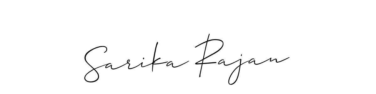 How to make Sarika Rajan name signature. Use Allison_Script style for creating short signs online. This is the latest handwritten sign. Sarika Rajan signature style 2 images and pictures png