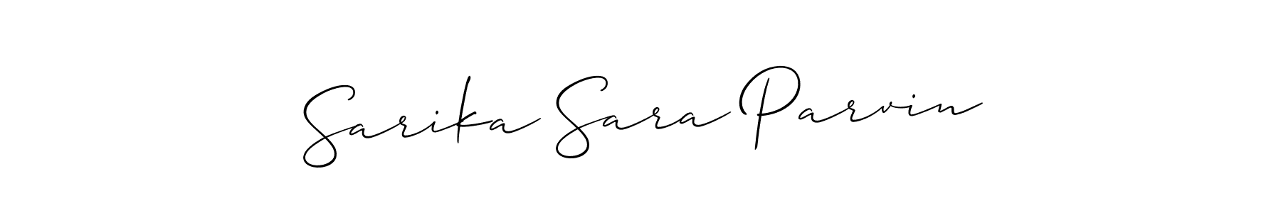 Make a short Sarika Sara Parvin signature style. Manage your documents anywhere anytime using Allison_Script. Create and add eSignatures, submit forms, share and send files easily. Sarika Sara Parvin signature style 2 images and pictures png
