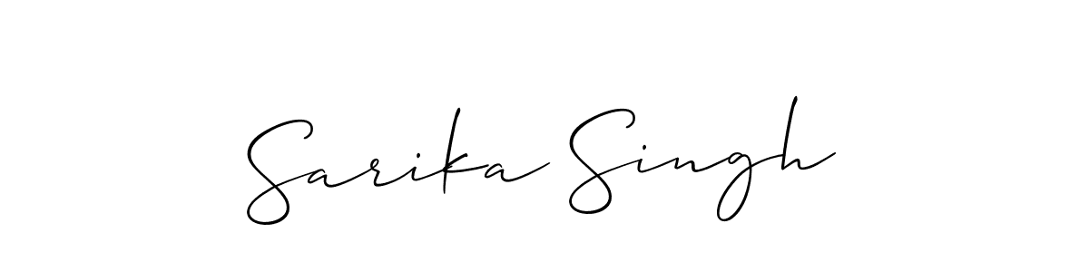 Make a beautiful signature design for name Sarika Singh. With this signature (Allison_Script) style, you can create a handwritten signature for free. Sarika Singh signature style 2 images and pictures png