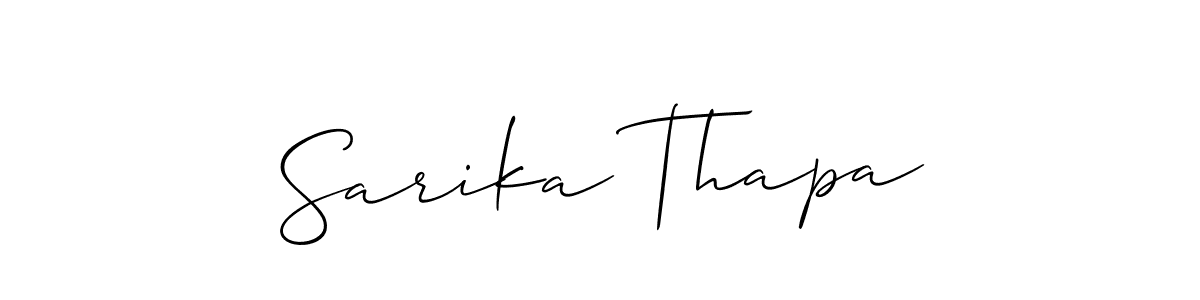 It looks lik you need a new signature style for name Sarika Thapa. Design unique handwritten (Allison_Script) signature with our free signature maker in just a few clicks. Sarika Thapa signature style 2 images and pictures png