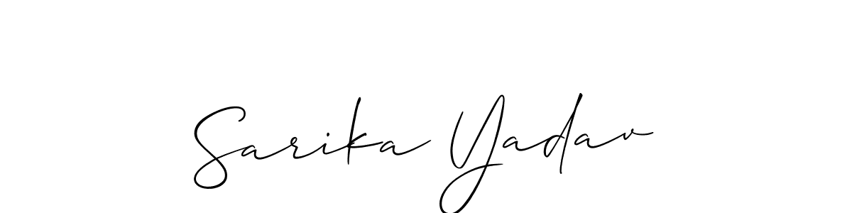 How to make Sarika Yadav signature? Allison_Script is a professional autograph style. Create handwritten signature for Sarika Yadav name. Sarika Yadav signature style 2 images and pictures png