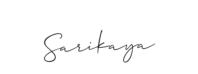 How to make Sarikaya signature? Allison_Script is a professional autograph style. Create handwritten signature for Sarikaya name. Sarikaya signature style 2 images and pictures png