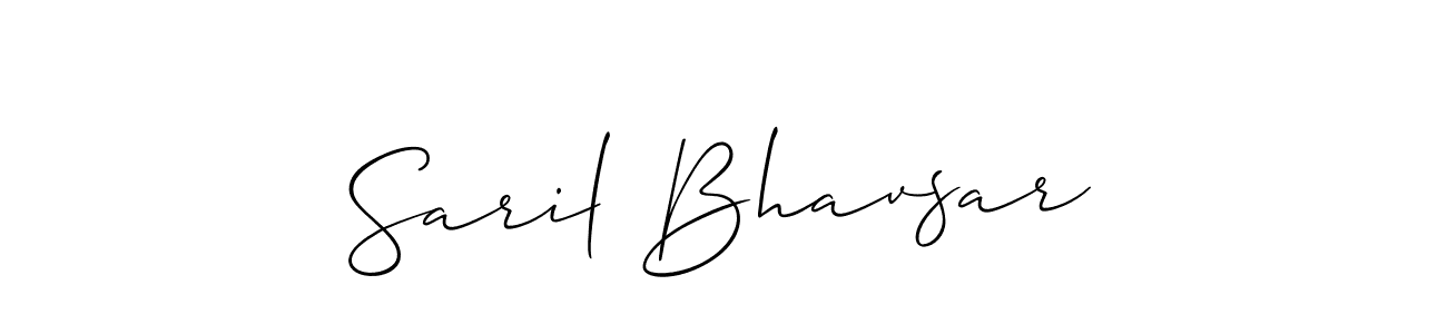 if you are searching for the best signature style for your name Saril Bhavsar. so please give up your signature search. here we have designed multiple signature styles  using Allison_Script. Saril Bhavsar signature style 2 images and pictures png