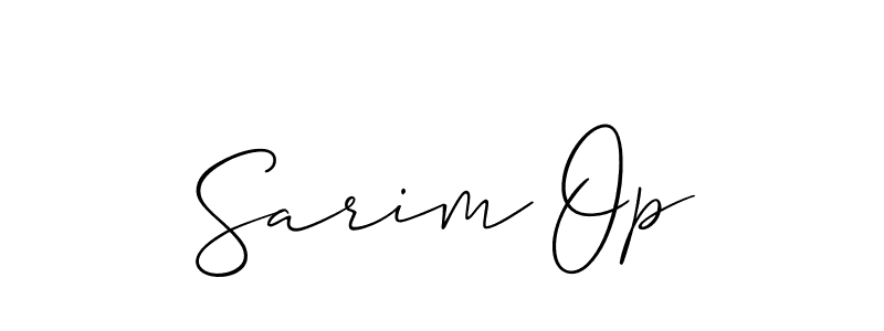 Create a beautiful signature design for name Sarim Op. With this signature (Allison_Script) fonts, you can make a handwritten signature for free. Sarim Op signature style 2 images and pictures png