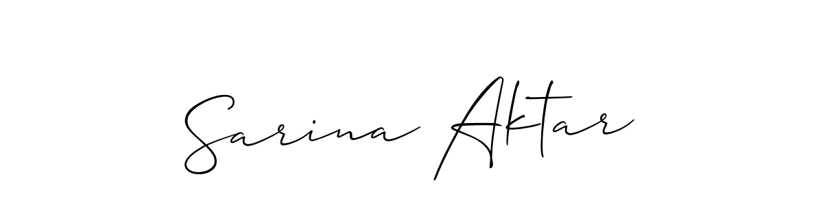 It looks lik you need a new signature style for name Sarina Aktar. Design unique handwritten (Allison_Script) signature with our free signature maker in just a few clicks. Sarina Aktar signature style 2 images and pictures png