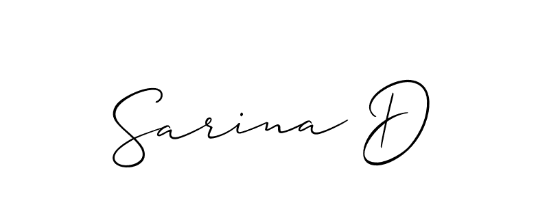 Also You can easily find your signature by using the search form. We will create Sarina D name handwritten signature images for you free of cost using Allison_Script sign style. Sarina D signature style 2 images and pictures png