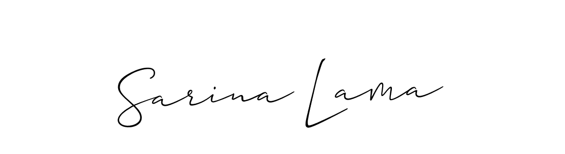 You should practise on your own different ways (Allison_Script) to write your name (Sarina Lama) in signature. don't let someone else do it for you. Sarina Lama signature style 2 images and pictures png