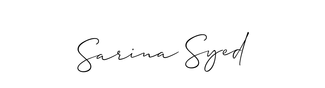Sarina Syed stylish signature style. Best Handwritten Sign (Allison_Script) for my name. Handwritten Signature Collection Ideas for my name Sarina Syed. Sarina Syed signature style 2 images and pictures png