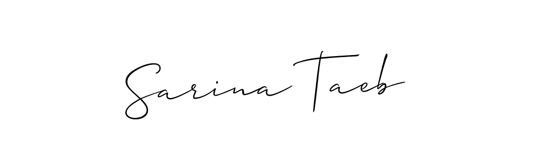 How to make Sarina Taeb name signature. Use Allison_Script style for creating short signs online. This is the latest handwritten sign. Sarina Taeb signature style 2 images and pictures png