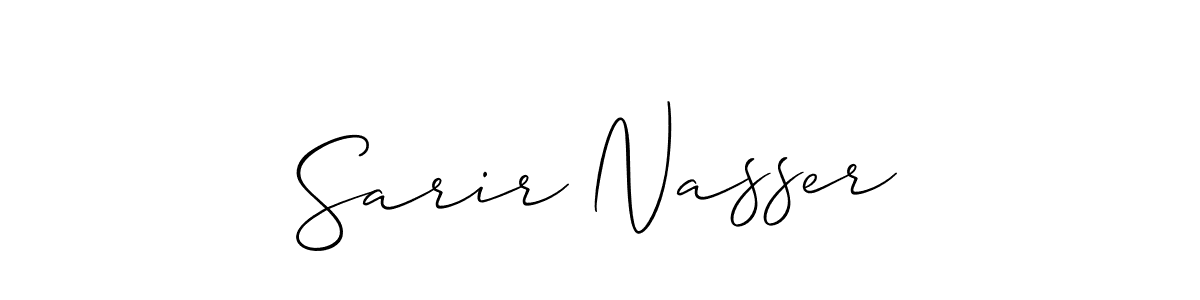 Also we have Sarir Nasser name is the best signature style. Create professional handwritten signature collection using Allison_Script autograph style. Sarir Nasser signature style 2 images and pictures png