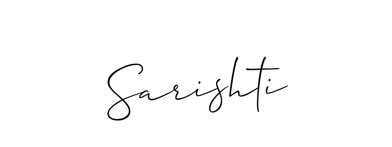 if you are searching for the best signature style for your name Sarishti. so please give up your signature search. here we have designed multiple signature styles  using Allison_Script. Sarishti signature style 2 images and pictures png
