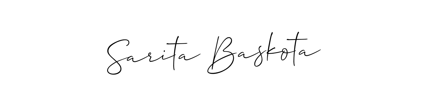 Also we have Sarita Baskota name is the best signature style. Create professional handwritten signature collection using Allison_Script autograph style. Sarita Baskota signature style 2 images and pictures png