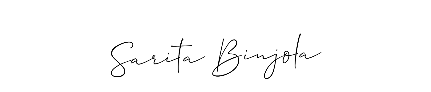 Sarita Binjola stylish signature style. Best Handwritten Sign (Allison_Script) for my name. Handwritten Signature Collection Ideas for my name Sarita Binjola. Sarita Binjola signature style 2 images and pictures png