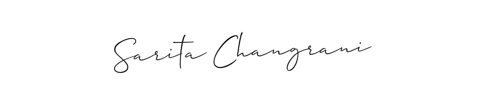 Also You can easily find your signature by using the search form. We will create Sarita Changrani name handwritten signature images for you free of cost using Allison_Script sign style. Sarita Changrani signature style 2 images and pictures png