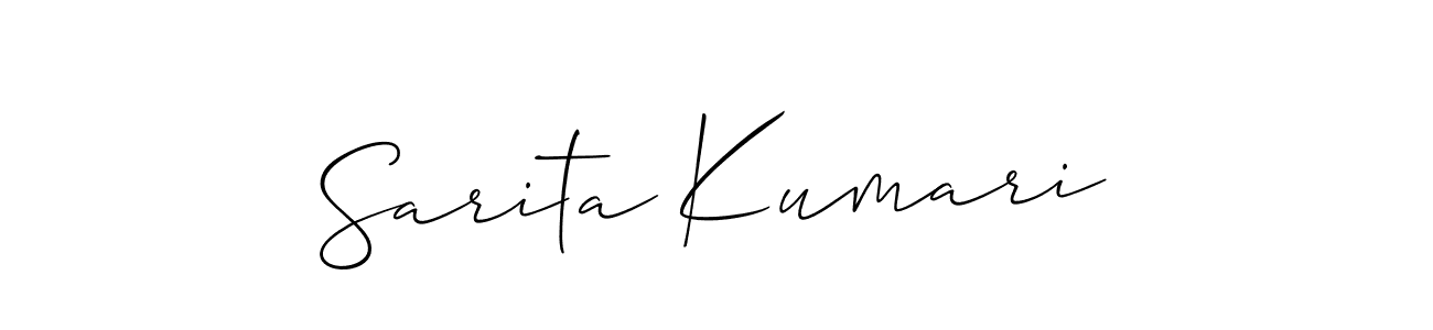 if you are searching for the best signature style for your name Sarita Kumari. so please give up your signature search. here we have designed multiple signature styles  using Allison_Script. Sarita Kumari signature style 2 images and pictures png