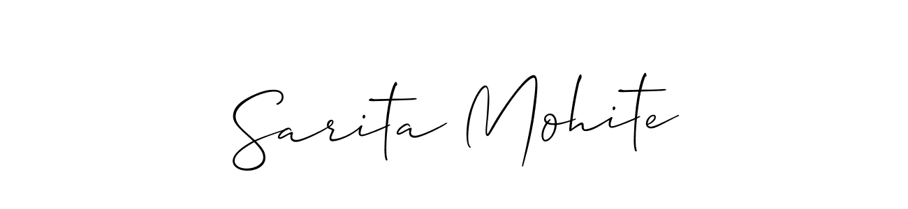 You should practise on your own different ways (Allison_Script) to write your name (Sarita Mohite) in signature. don't let someone else do it for you. Sarita Mohite signature style 2 images and pictures png