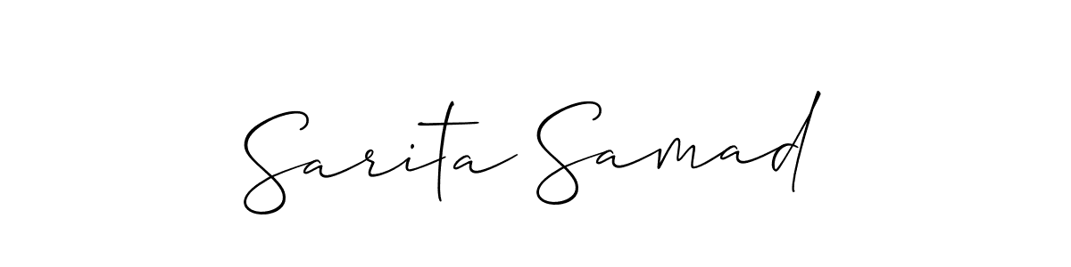if you are searching for the best signature style for your name Sarita Samad. so please give up your signature search. here we have designed multiple signature styles  using Allison_Script. Sarita Samad signature style 2 images and pictures png