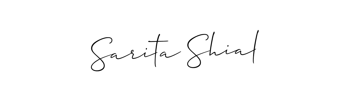 Use a signature maker to create a handwritten signature online. With this signature software, you can design (Allison_Script) your own signature for name Sarita Shial. Sarita Shial signature style 2 images and pictures png