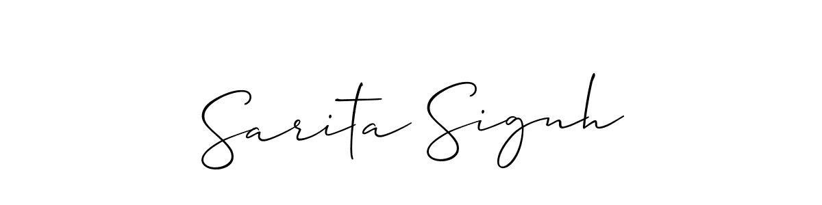 It looks lik you need a new signature style for name Sarita Signh. Design unique handwritten (Allison_Script) signature with our free signature maker in just a few clicks. Sarita Signh signature style 2 images and pictures png