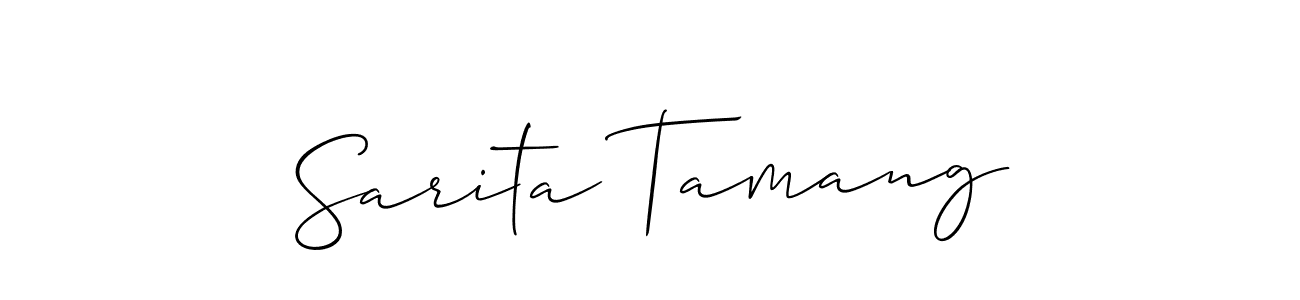Sarita Tamang stylish signature style. Best Handwritten Sign (Allison_Script) for my name. Handwritten Signature Collection Ideas for my name Sarita Tamang. Sarita Tamang signature style 2 images and pictures png