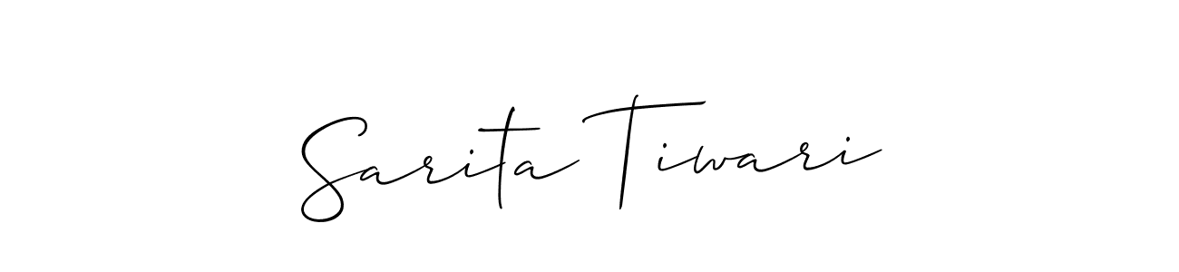 Allison_Script is a professional signature style that is perfect for those who want to add a touch of class to their signature. It is also a great choice for those who want to make their signature more unique. Get Sarita Tiwari name to fancy signature for free. Sarita Tiwari signature style 2 images and pictures png