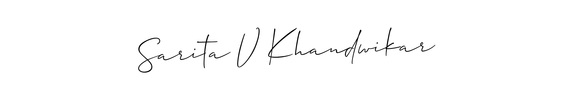 You should practise on your own different ways (Allison_Script) to write your name (Sarita V Khandwikar) in signature. don't let someone else do it for you. Sarita V Khandwikar signature style 2 images and pictures png