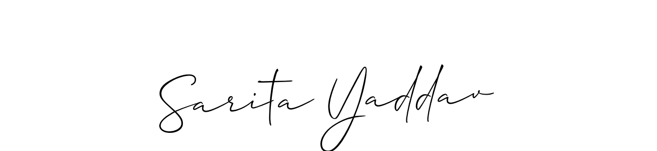 The best way (Allison_Script) to make a short signature is to pick only two or three words in your name. The name Sarita Yaddav include a total of six letters. For converting this name. Sarita Yaddav signature style 2 images and pictures png