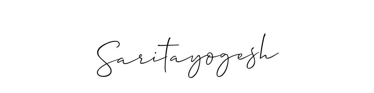 Make a beautiful signature design for name Saritayogesh. With this signature (Allison_Script) style, you can create a handwritten signature for free. Saritayogesh signature style 2 images and pictures png