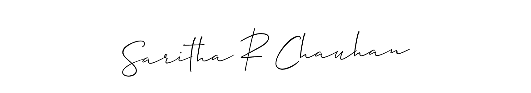 if you are searching for the best signature style for your name Saritha R Chauhan. so please give up your signature search. here we have designed multiple signature styles  using Allison_Script. Saritha R Chauhan signature style 2 images and pictures png