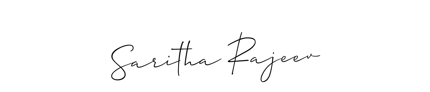 Design your own signature with our free online signature maker. With this signature software, you can create a handwritten (Allison_Script) signature for name Saritha Rajeev. Saritha Rajeev signature style 2 images and pictures png