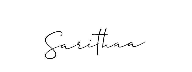 You can use this online signature creator to create a handwritten signature for the name Sarithaa. This is the best online autograph maker. Sarithaa signature style 2 images and pictures png